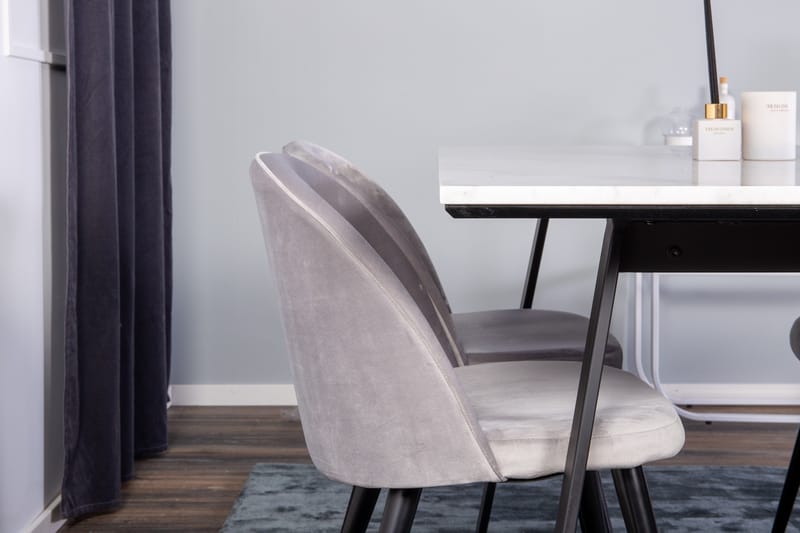 Admira Matgrupp med 4 Valerie Köksstol Sammet - Möbler - Matplats - Matgrupp & matbord med stolar