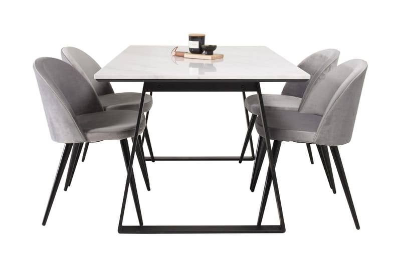 Admira Matgrupp med 4 Valerie Köksstol Sammet - Möbler - Matplats - Matgrupp & matbord med stolar