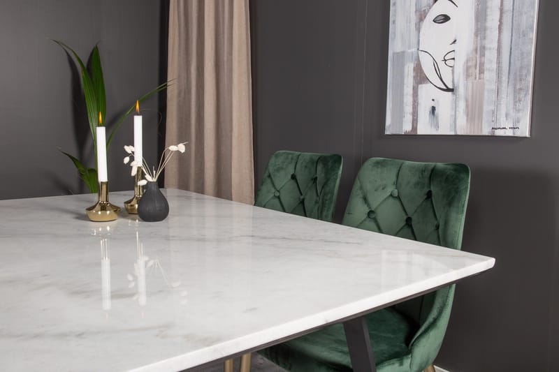 Admira Matgrupp med 4 Valerie Lyx Sammetsstol - Möbler - Matplats - Matgrupp & matbord med stolar