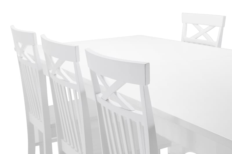 ALLIE Matbord + 6 MELROSE Stol Vit - Matgrupp & matbord med stolar