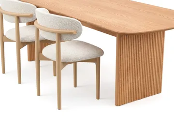 Alma Matgrupp rektangulärt 220 cm Ek med 6 Jaiveer Matstolar - Ek - Möbler - Matplats - Matgrupp & matbord med stolar