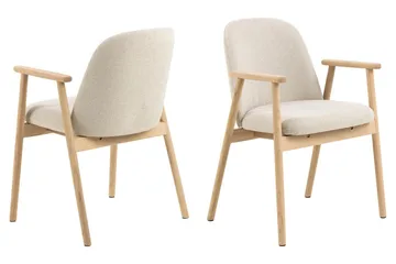 Alma Matgrupp rektangulärt 220 cm Vitlaserad med 6 Reciclar Matstolar - Vitlaserad ek - Möbler - Matplats - Matgrupp & matbord med stolar