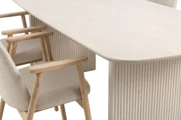 Alma Matgrupp rektangulärt 220 cm Vitlaserad med 6 Reciclar Matstolar - Vitlaserad ek - Möbler - Matplats - Matgrupp & matbord med stolar