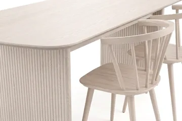 Alma Matgrupp rektangulärt 220 cm Vitlaserad med 6 Tyrö Matstolar - Vitlaserad - Möbler - Matplats - Matgrupp & matbord med stolar