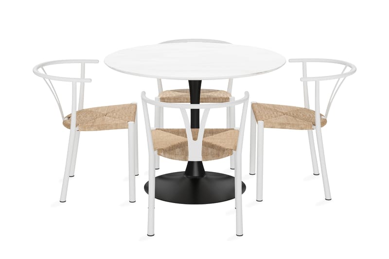 ANANTA Matbord 100 cm Runt Med 4 st Elysia Matstol - Möbler - Matplats - Matgrupp & matbord med stolar