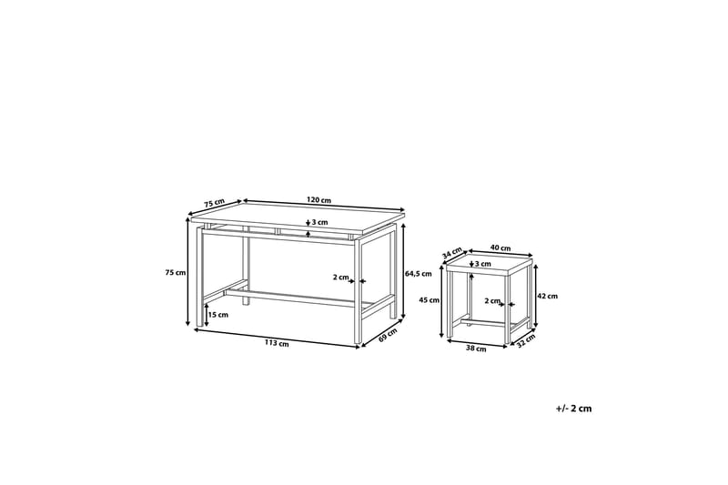 Arlington Matgrupp 75 cm - Svart - Möbler - Matplats - Matgrupp & matbord med stolar