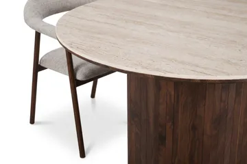 Arvo Matgrupp runt 120 cm Valnöt med 4 Ronja Matstolar - Valnöt/Valnöt - Möbler - Matplats - Matgrupp & matbord med stolar
