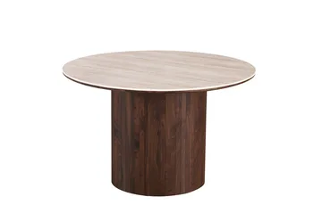 Arvo Matgrupp runt 120 cm Valnöt med 4 Ronja Matstolar - Valnöt/Valnöt - Möbler - Matplats - Matgrupp & matbord med stolar