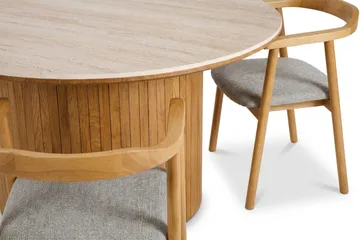 Arvo Matgrupp runt 150 cm Ek med 6 Jolie Matstolar - Ek - Möbler - Matplats - Matgrupp & matbord med stolar