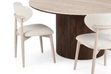 Arvo Matgrupp runt 150 cm Valnöt med 6 Molly Matstolar - Valnöt - Möbler - Matplats - Matgrupp & matbord med stolar