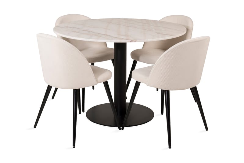 ATEN Matgrupp 106 cm med 4 CARRERA Matstolar - Möbler - Matplats - Matgrupp & matbord med stolar