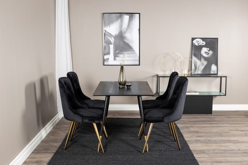 Balisa Matbord 120 cm med 4 st Valerie Lyx Sammetsstol - Möbler - Matplats - Matgrupp & matbord med stolar