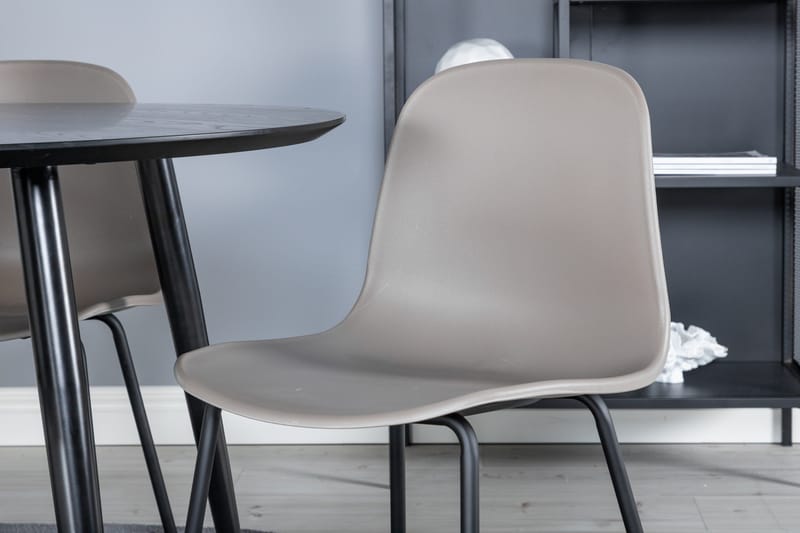 Balisa Matgrupp 115 cm Rund inkl 4 Kullersbro Stolar - Svart/Beige - Möbler - Matplats - Matgrupp & matbord med stolar