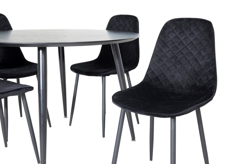 Balisa Matgrupp 115 cm Rund inkl 4 Ypas Stolar - Svart - Möbler - Matplats - Matgrupp & matbord med stolar
