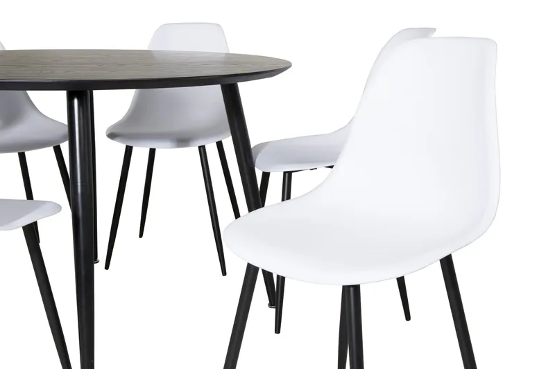 Balisa Matgrupp 115 cm Rund inkl 6 Ypas Stolar - Svart/Vit - Möbler - Matplats - Matgrupp & matbord med stolar