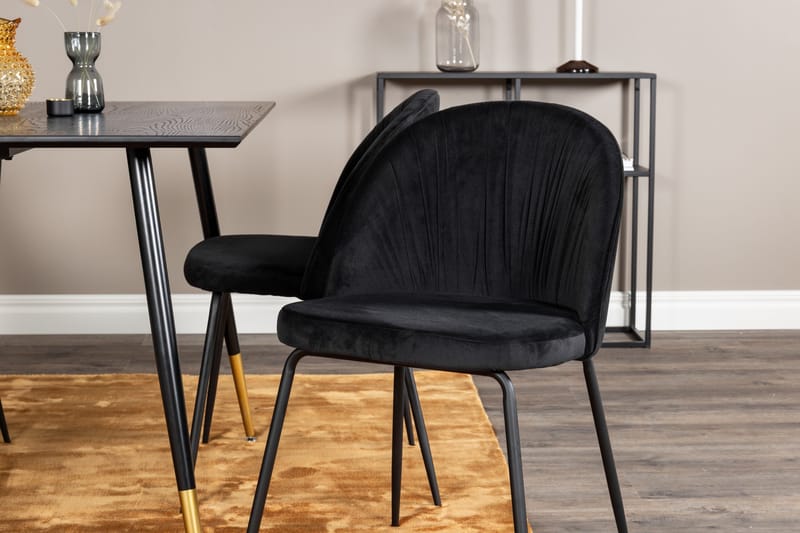 Balisa Matgrupp 120 cm inkl 4 Foyos Stolar - Svart - Möbler - Matplats - Matgrupp & matbord med stolar