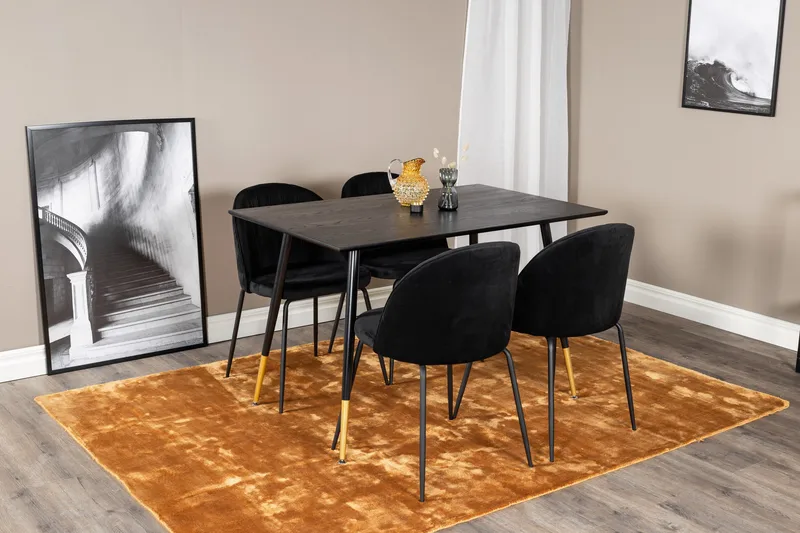 Balisa Matgrupp 120 cm inkl 4 Foyos Stolar - Svart - Möbler - Matplats - Matgrupp & matbord med stolar