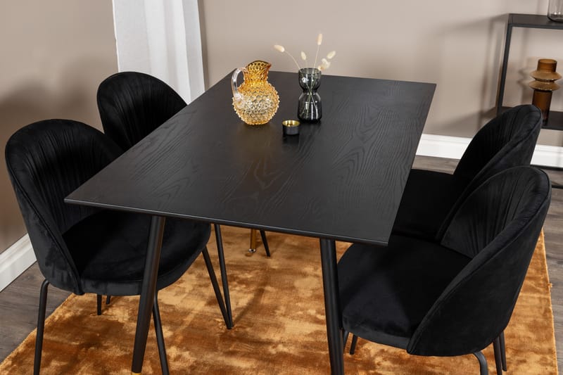 Balisa Matgrupp 120 cm inkl 4 Foyos Stolar - Svart - Möbler - Matplats - Matgrupp & matbord med stolar
