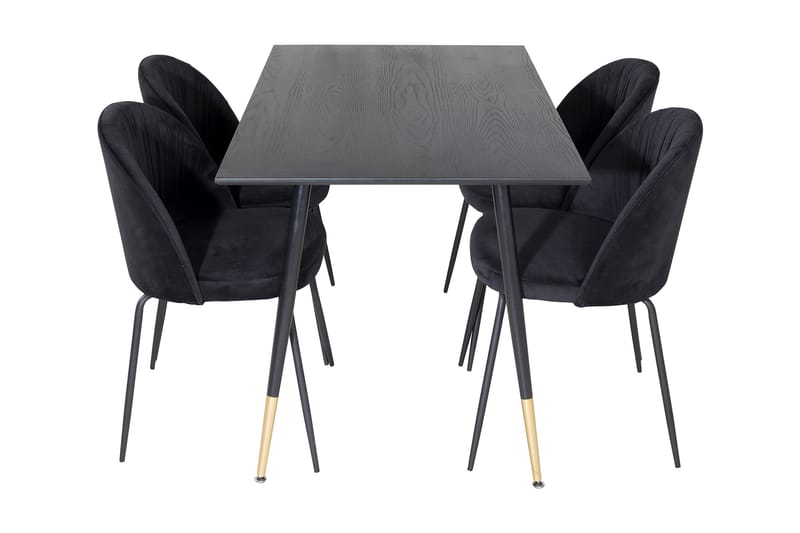 Balisa Matgrupp 120 cm inkl 4 Foyos Stolar - Svart - Möbler - Matplats - Matgrupp & matbord med stolar