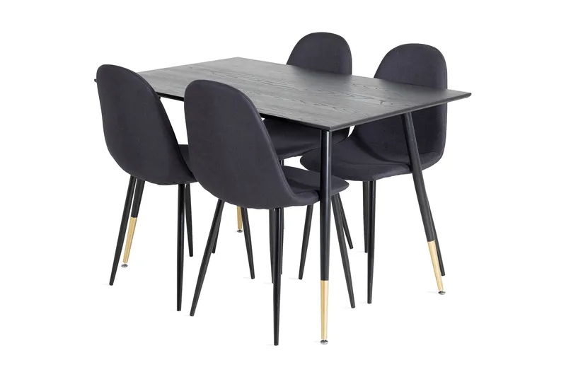 Balisa Matgrupp 120 cm inkl 4 Ypas Stolar, Svart