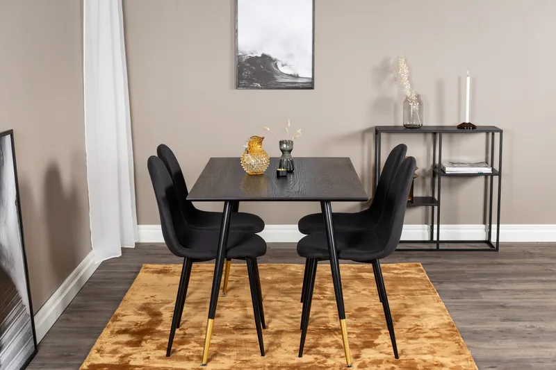 Balisa Matgrupp 120 cm inkl 4 Ypas Stolar - Svart - Möbler - Matplats - Matgrupp & matbord med stolar