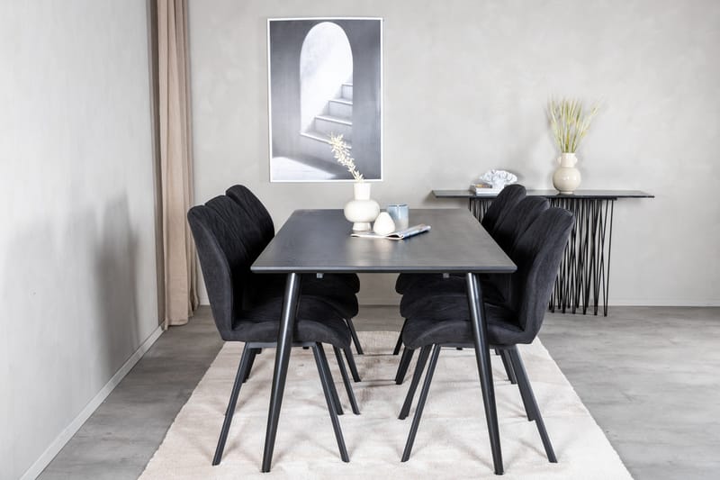 Balisa Matgrupp 180 cm inkl 6 Sumoas Stolar - Svart - Möbler - Matplats - Matgrupp & matbord med stolar