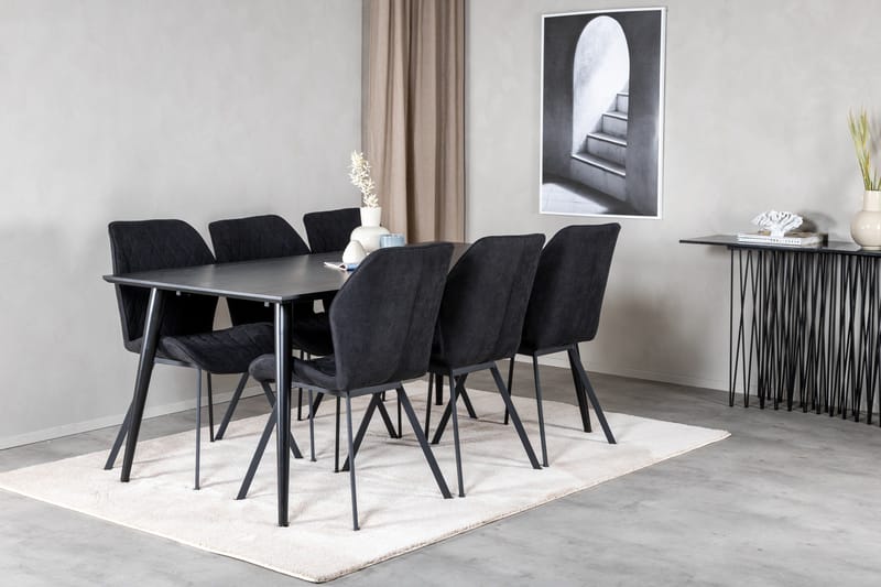 Balisa Matgrupp 180 cm inkl 6 Sumoas Stolar - Svart - Möbler - Matplats - Matgrupp & matbord med stolar