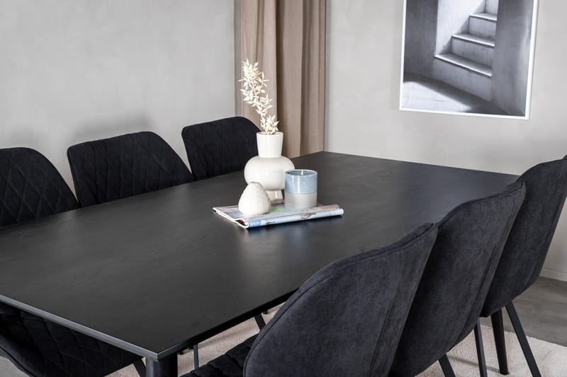 Balisa Matgrupp 180 cm inkl 6 Sumoas Stolar - Svart - Möbler - Matplats - Matgrupp & matbord med stolar