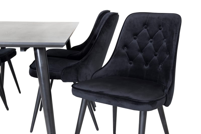 Balisa Matgrupp 180 cm inkl 6 Valera Lyx Stolar - Sammet/Svart - Möbler - Matplats - Matgrupp & matbord med stolar