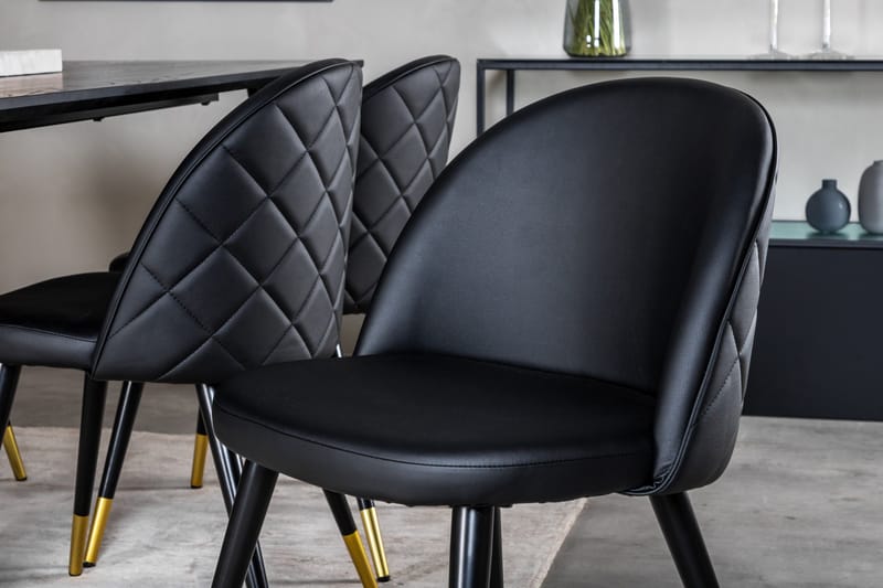 Balisa Matgrupp 180 cm inkl 6 Valera Stolar - Svart/Mässing - Möbler - Matplats - Matgrupp & matbord med stolar