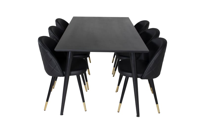 Balisa Matgrupp 180 cm inkl 6 Valera Stolar - Svart/Mässing - Möbler - Matplats - Matgrupp & matbord med stolar