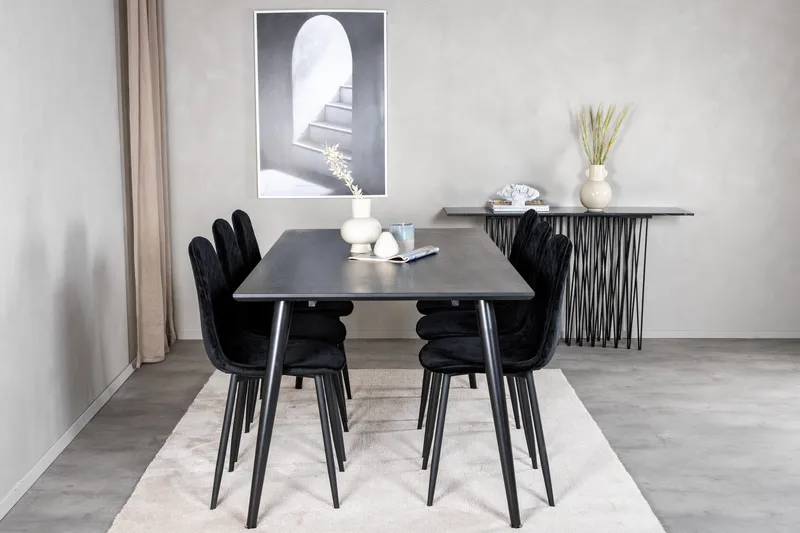Balisa Matgrupp 180 cm inkl 6 Ypas Stolar - Svart - Möbler - Matplats - Matgrupp & matbord med stolar