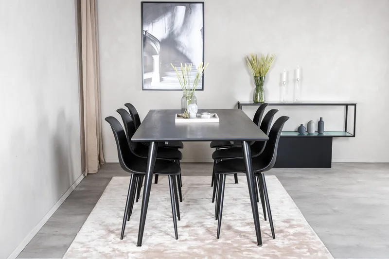 Balisa Matgrupp 180 cm inkl 6 Ypas Stolar - Svart - Möbler - Matplats - Matgrupp & matbord med stolar