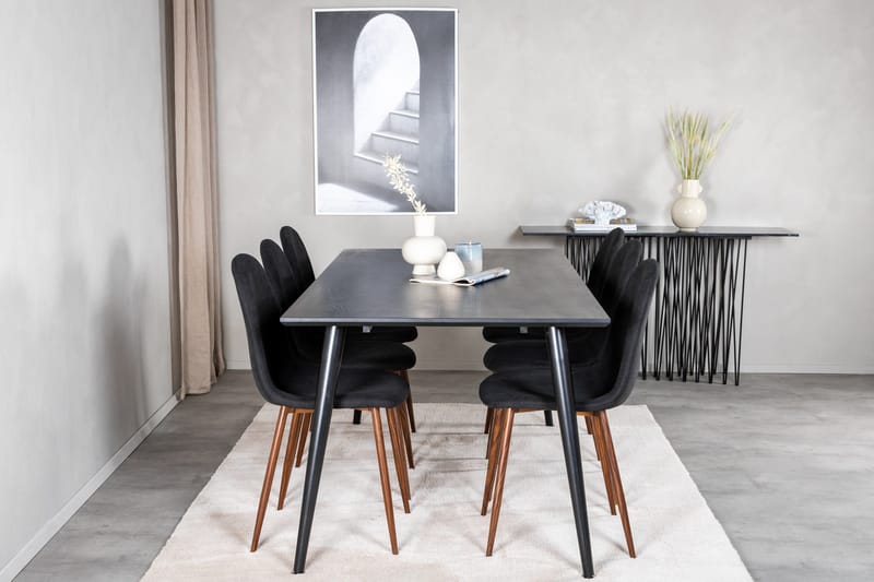 Balisa Matgrupp 180 cm inkl 6 Ypas Stolar - Svart/Brun - Möbler - Matplats - Matgrupp & matbord med stolar
