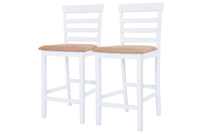 Barbord och stolar set 3 delar massivt trä brun och vit - Flerfärgad - Matgrupp & matbord med stolar
