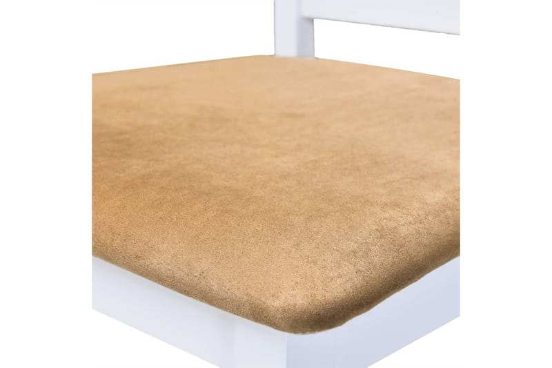 Barbord och stolar set 3 delar massivt trä brun och vit - Flerfärgad - Matgrupp & matbord med stolar