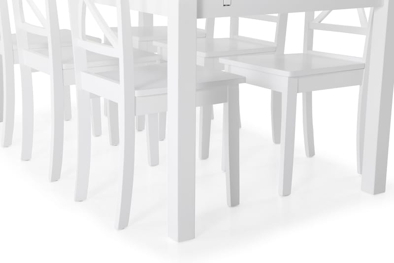 BARROW Bord + 6 JEROME Stol Vit - Matgrupp & matbord med stolar