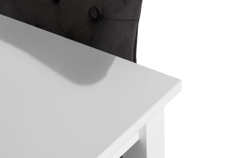 BARROW Förlängningsbart Bord 140 Vit+4 COLFAX Stol Grå/Svart - Matgrupp & matbord med stolar