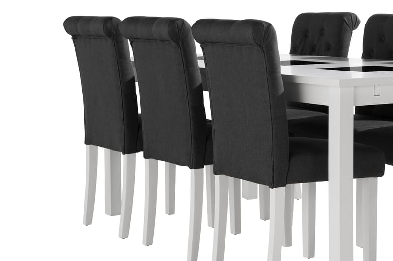 BARROW Förlängningsbart Bord 180 cm Vit + 6 LYBERGET Stolar - Matgrupp & matbord med stolar