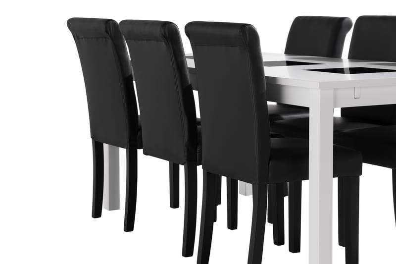 BARROW Förlängningsbart Bord 180 cm Vit + 6 ULLARP Stolar - Möbler - Matplats - Matgrupp & matbord med stolar