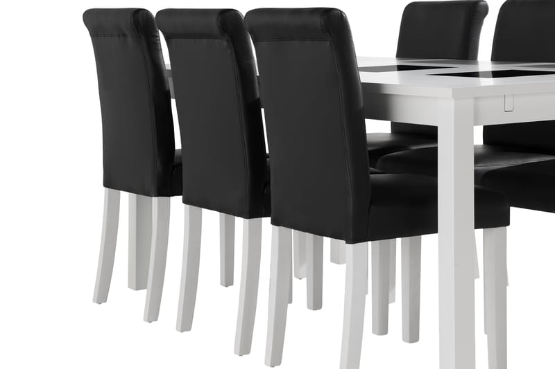 BARROW Förlängningsbart Bord 180 cm Vit + 6 ULLARP Stolar - Möbler - Matplats - Matgrupp & matbord med stolar