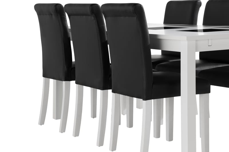 BARROW Förlängningsbart Bord 180 cm Vit + 6 ULLARP Stolar - Matgrupp & matbord med stolar