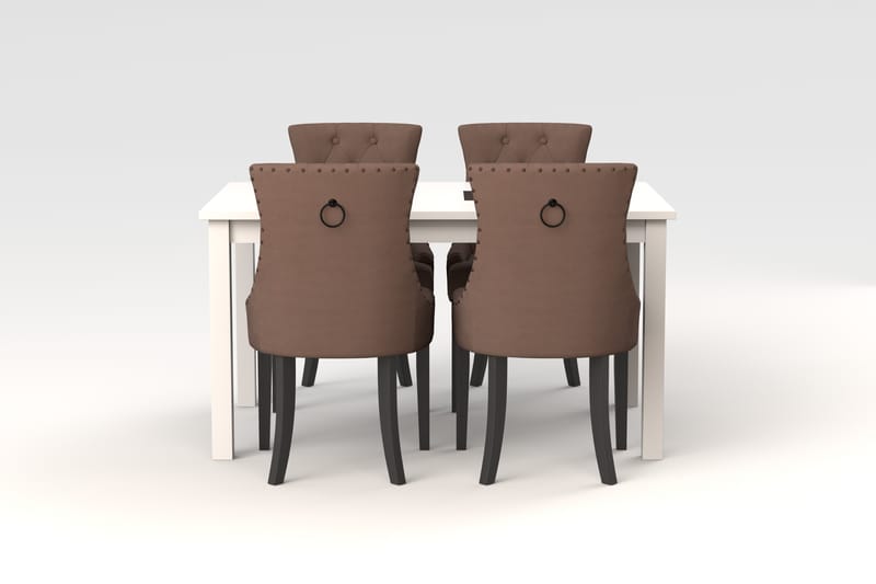 BARROW Förlängningsbart Matbord 140 cm + 4st VIKTORIA Matsto - Matgrupp & matbord med stolar