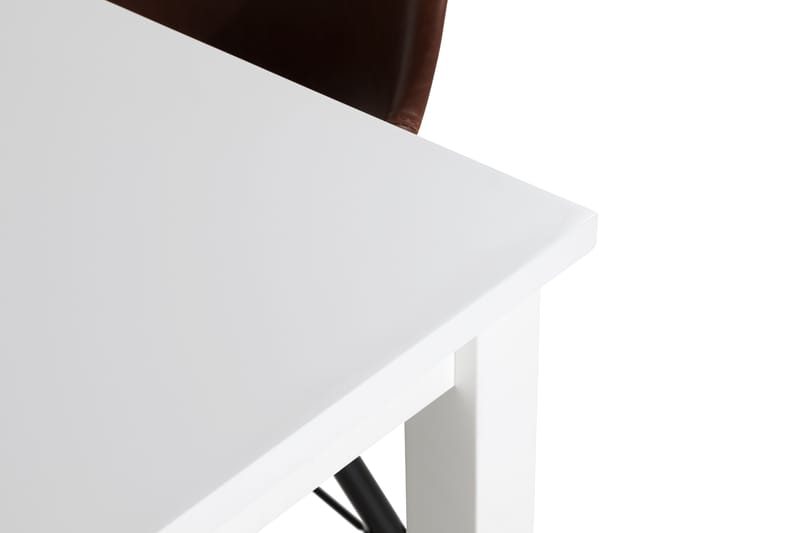 BARROW Matbord 180 Vit + 4 MORONI Stol Brun/Ek - Matgrupp & matbord med stolar