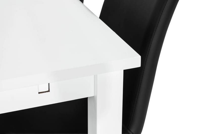 BARROW Matbord 180 Vit + 6 DUMAS Stol Svart - Matgrupp & matbord med stolar