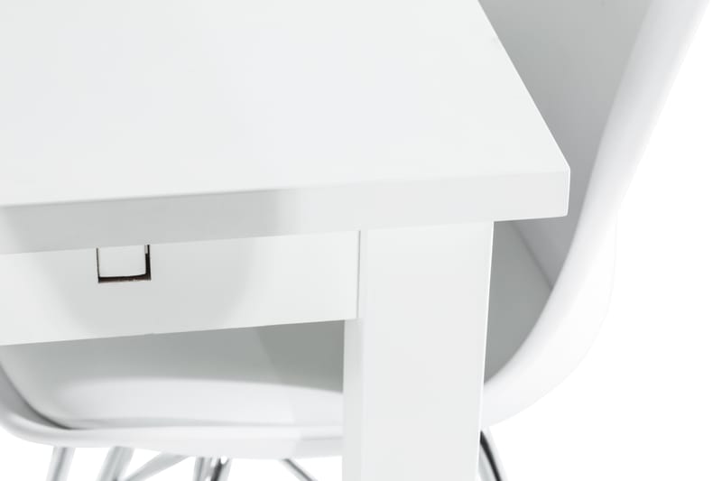 BARROW Matbord 180 Vit + 6 ZENIT Stol Vit/Krom - Möbler - Matplats - Matgrupp & matbord med stolar