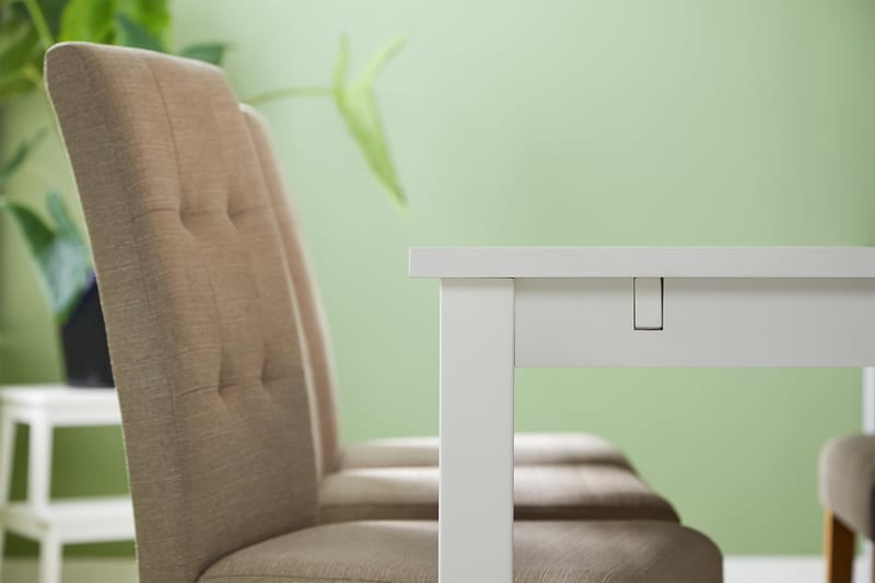 BARROW Matbord + 6 STILO Stol Vit/Beige/Ek - Matgrupp & matbord med stolar