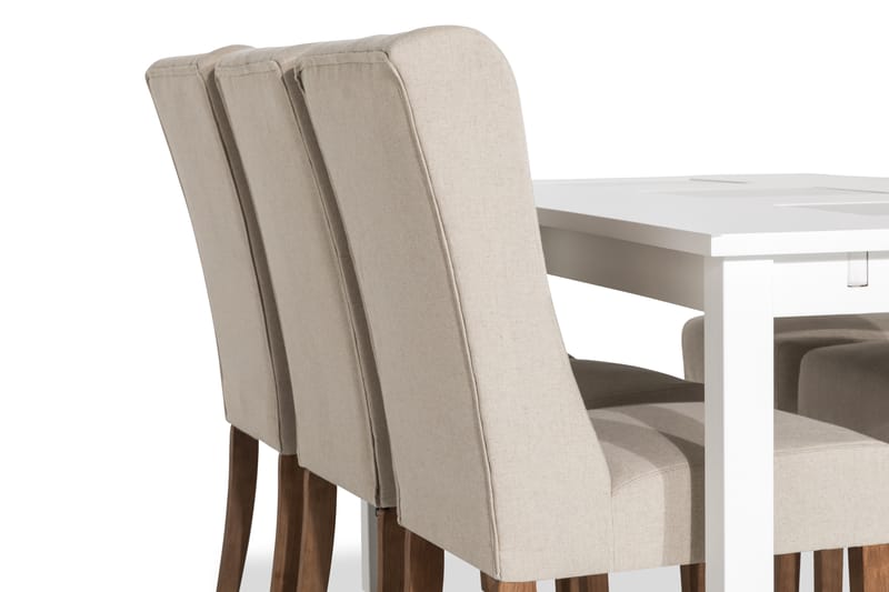 BARROW Matgrupp 180 + 6 SELMA Stol Vintage Alm/Beige - Möbler - Matplats - Matgrupp & matbord med stolar