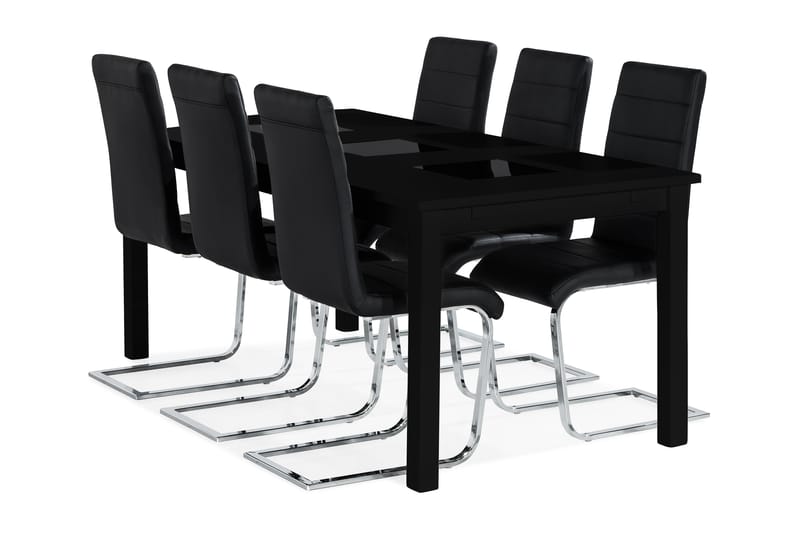 BARROW Matgrupp + 4 SALA Matstolar Svart - Matgrupp & matbord med stolar