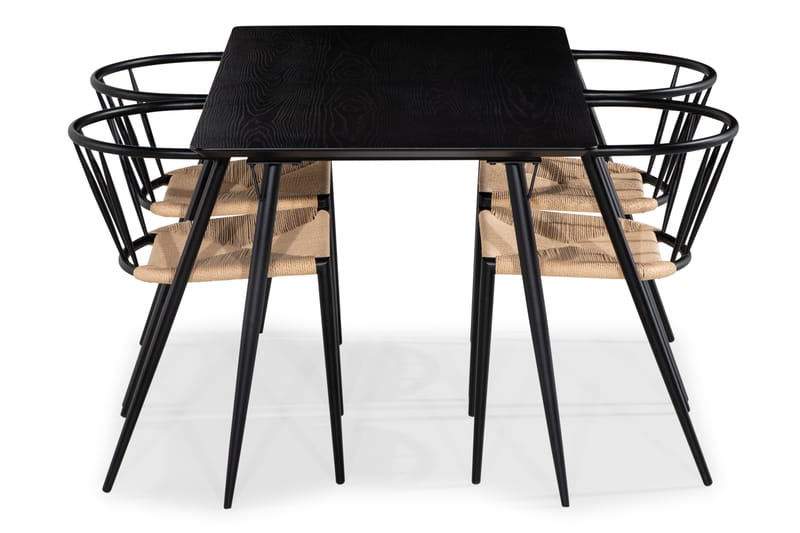 BARRY Matgrupp 140 med 4 EWALD Matstol - Matgrupp & matbord med stolar